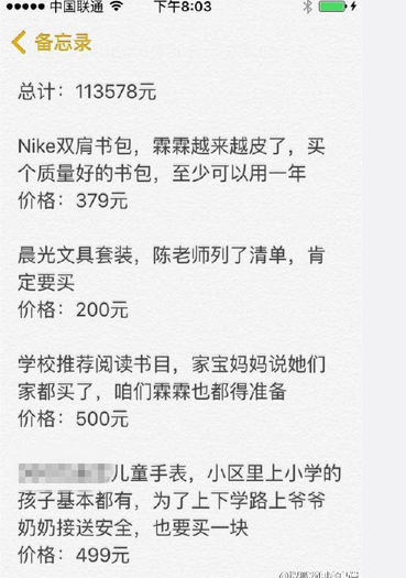 小學(xué)生11萬(wàn)開(kāi)學(xué)清單 天價(jià)開(kāi)學(xué)清單引熱議